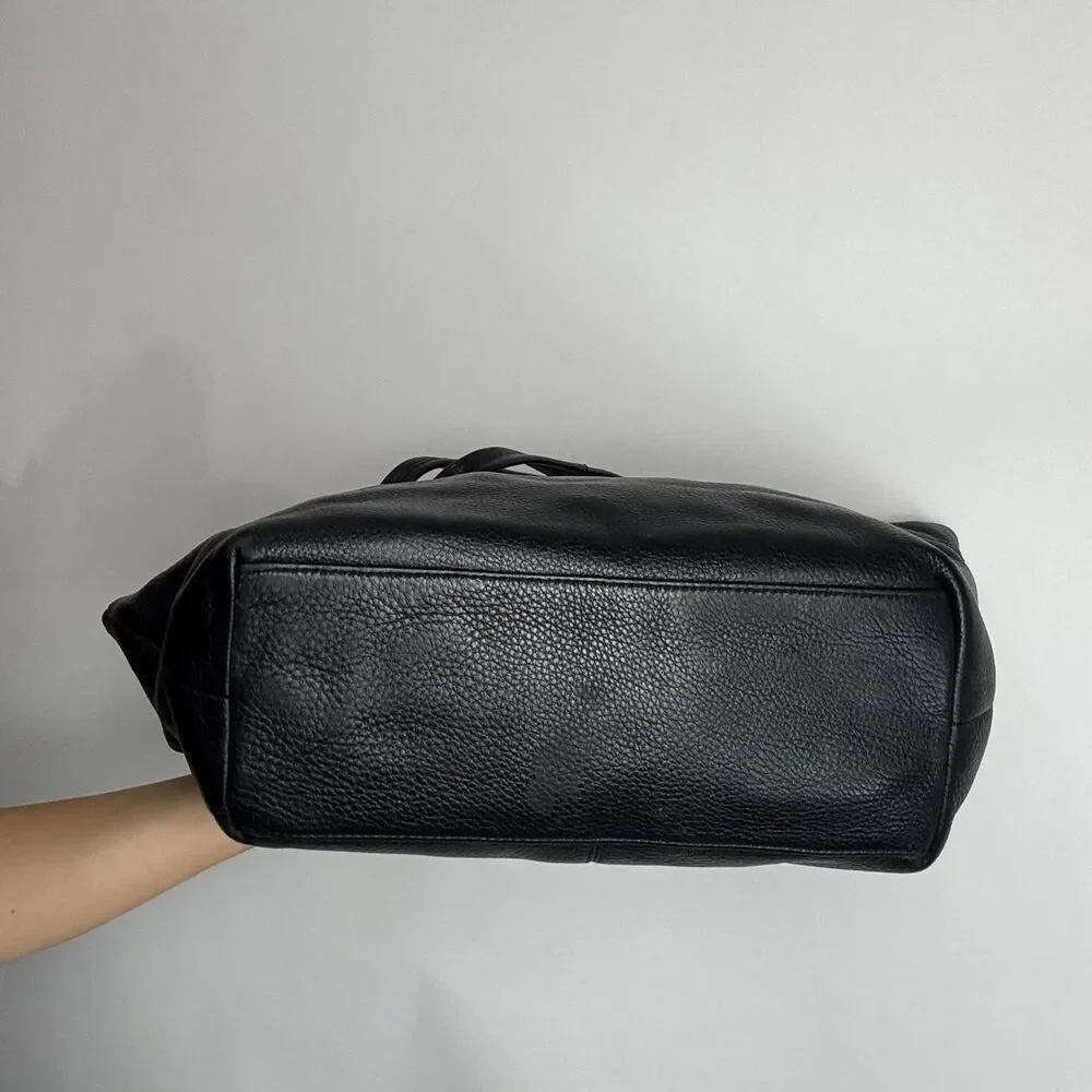 Coach Carly Vintage Y2K Black Pebbled Leather Tote Shoulder Bag